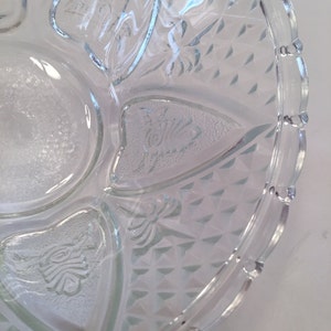 Vintage KIG Indonesia Glass Bowl Rose and Leaf Pattern Fleur de Lis Pattern image 4