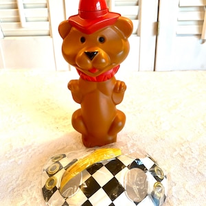 Vintage Avon Huggy Bear Bubble Bath ~ Has Jacket with Laces ~ Shoe Tying Help ~ Includes Box ~ **Bottle is Empty**