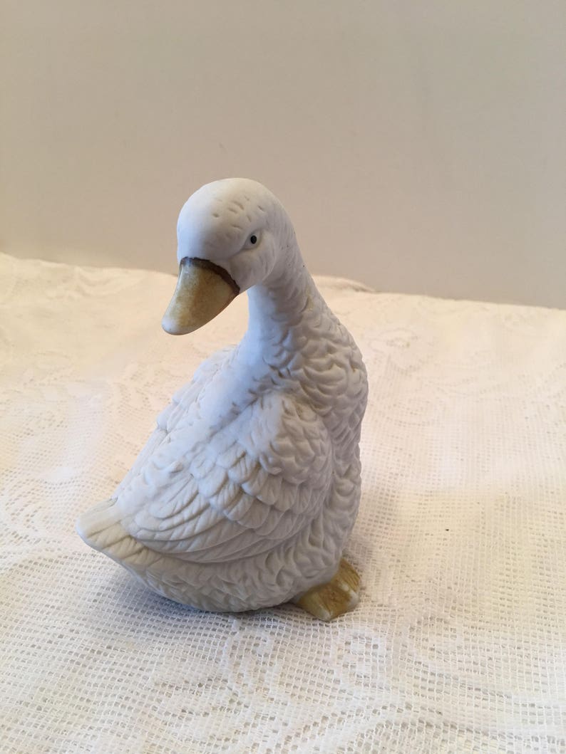 Duck Figurine White Duck Interpur Made in Taiwan ROC Vintage image 2