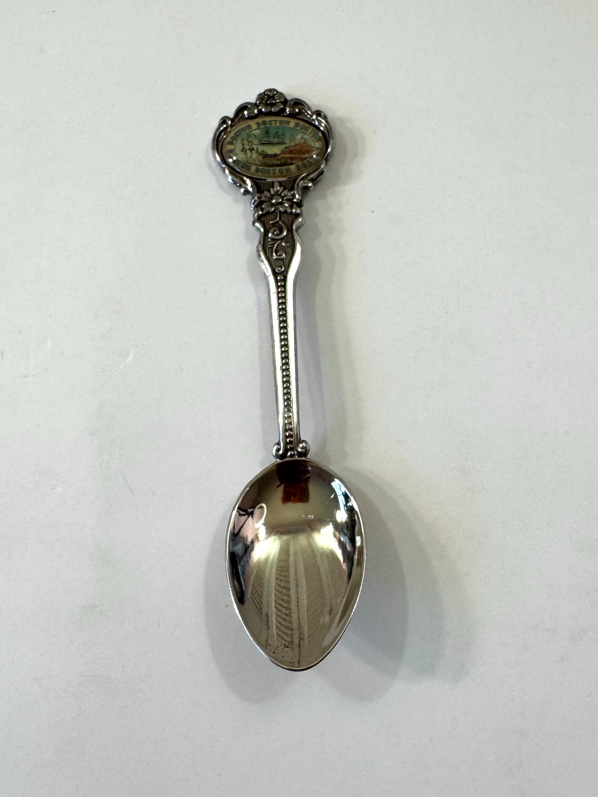 Vintage Boston Silverplated Souvenir Spoon ~ Circle Shaped Handle