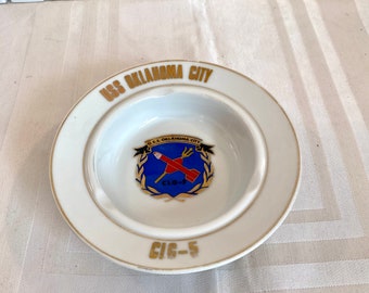 Vintage 1961 Ceramic Handpainted US Navy USS Preble DLG-15 6.25 Inch ashtray Vintage 1961 Ceramic Handpainted US Navy USS Preble DLG-15 6.25 Inch ashtray