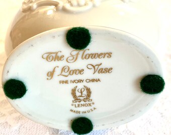 Vintage 1990's Lenox Collectible Vase ~ the Flowers of Love Vase