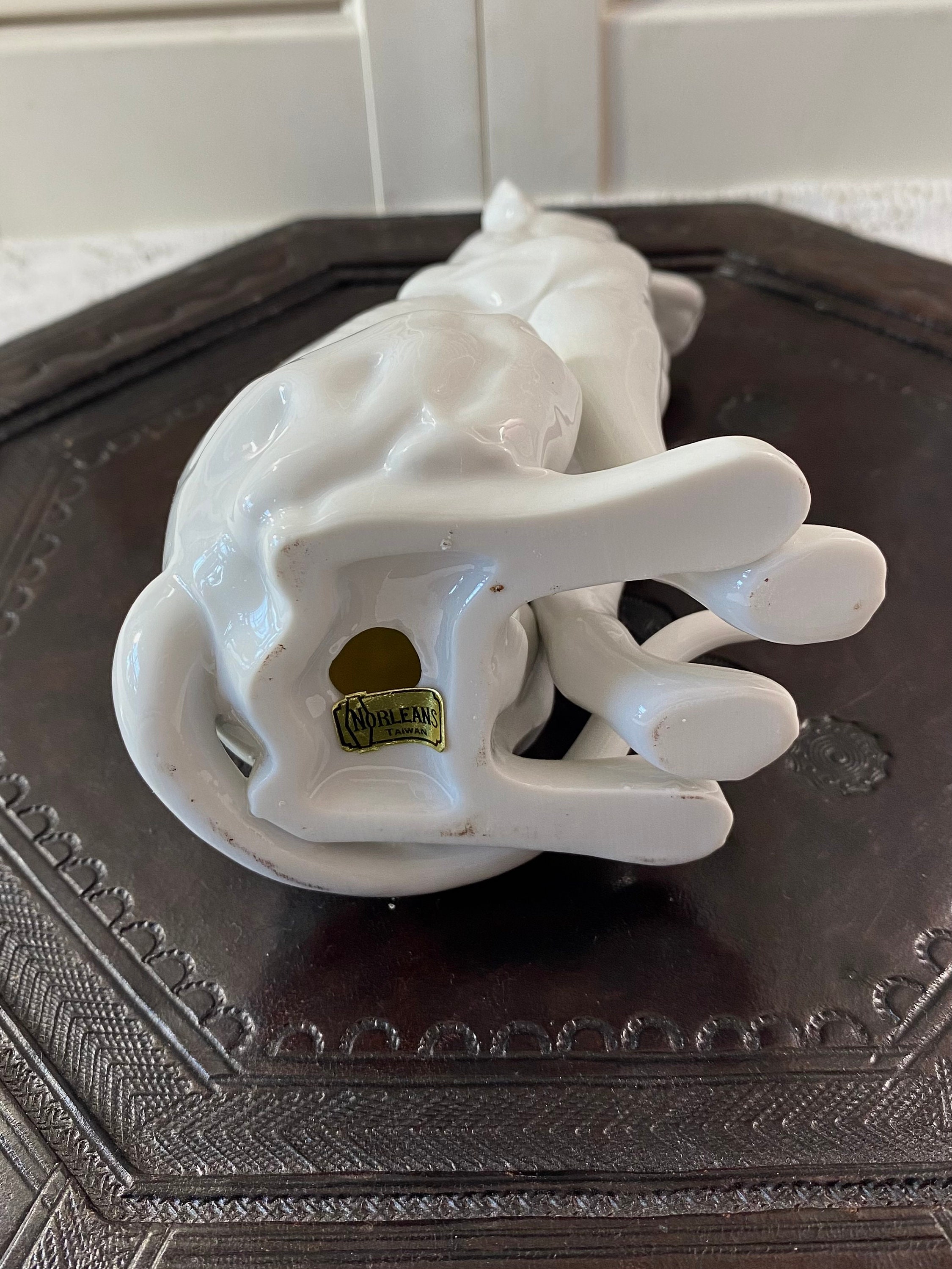 Vintage Norleans Great Dane Dogs ~ White Great Danes Blue