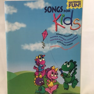 Vintage Sheet Music Book ~ Songs for Kids ~ Recorder Fun ~ 1975