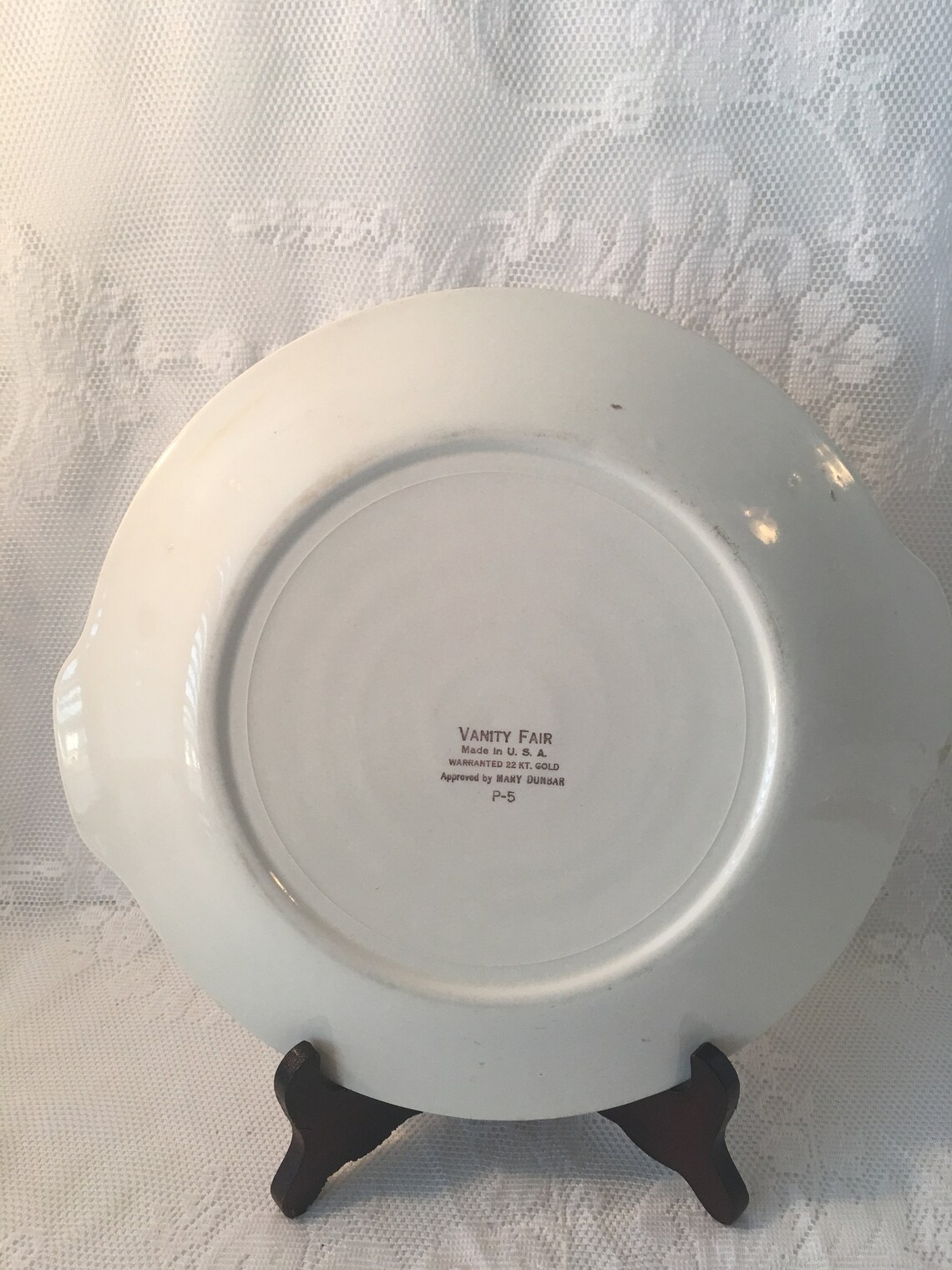Vintage Vanity Fair Plates Cake Plate Has Crazing Etsy