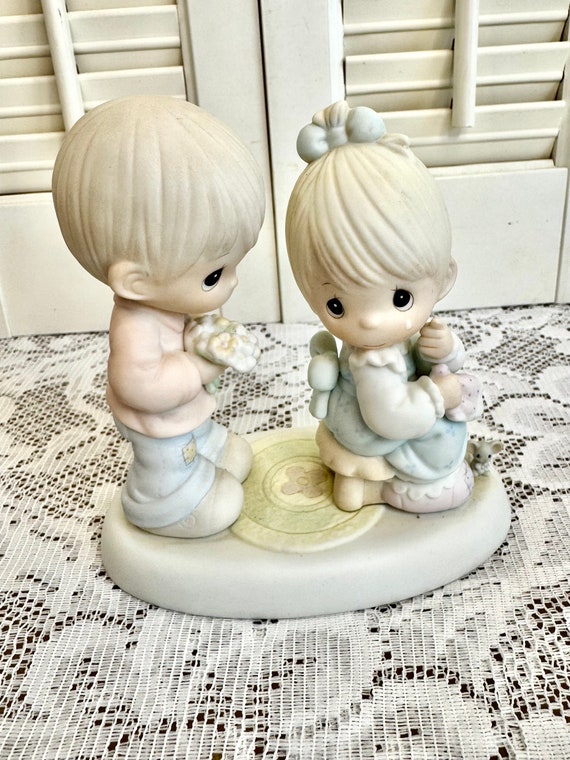 Vintage Precious Moments Porcelain Figurine ~ My Love Blooms for