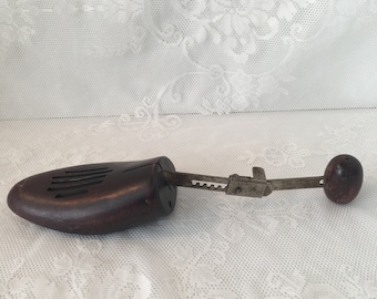 Vintage Wood and Metal Shoe Tree ~ Shoe Stretcher ~ Shoe Form ~ Photography Prop