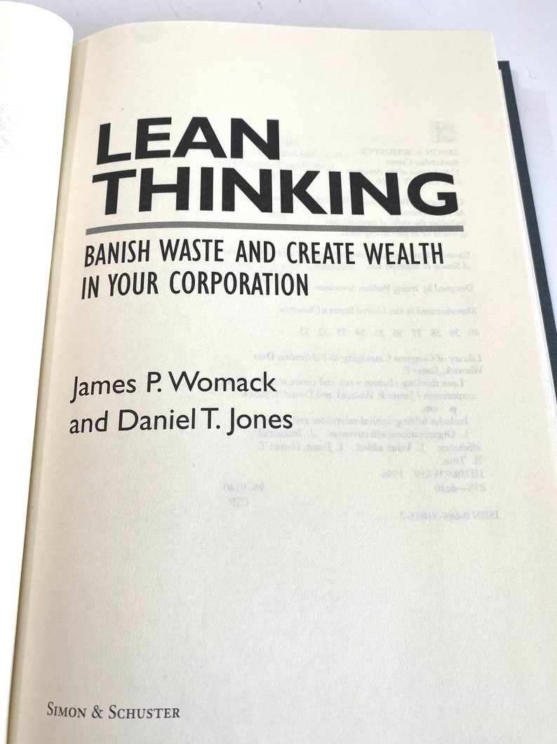 Vintage Book ~ Lean Thinking ~ James P. Womack & Daniel T. Jones ~ 1996 ...