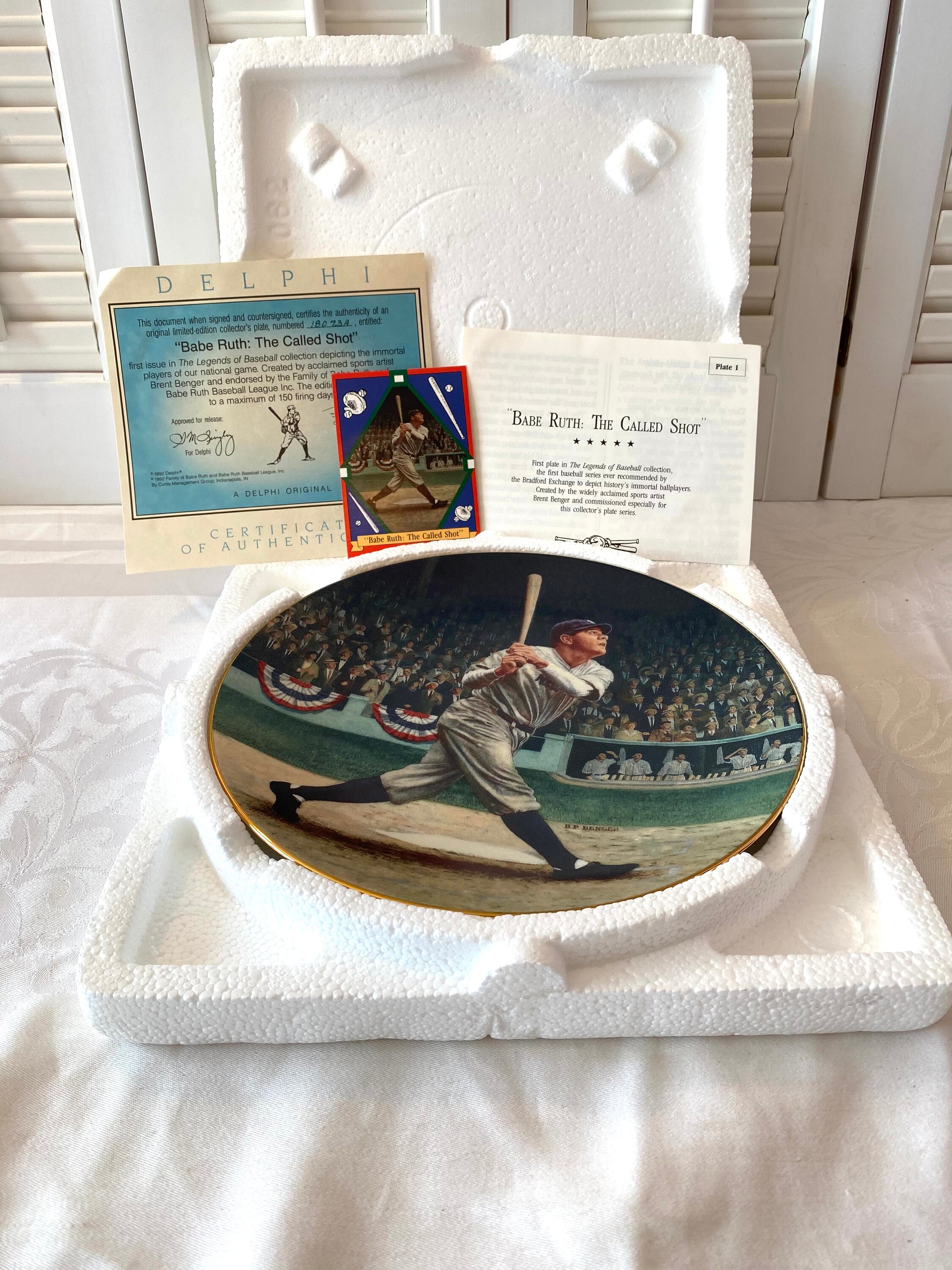 Vintage Babe Ruth Collectible Plate ~ Babe Ruth the Called