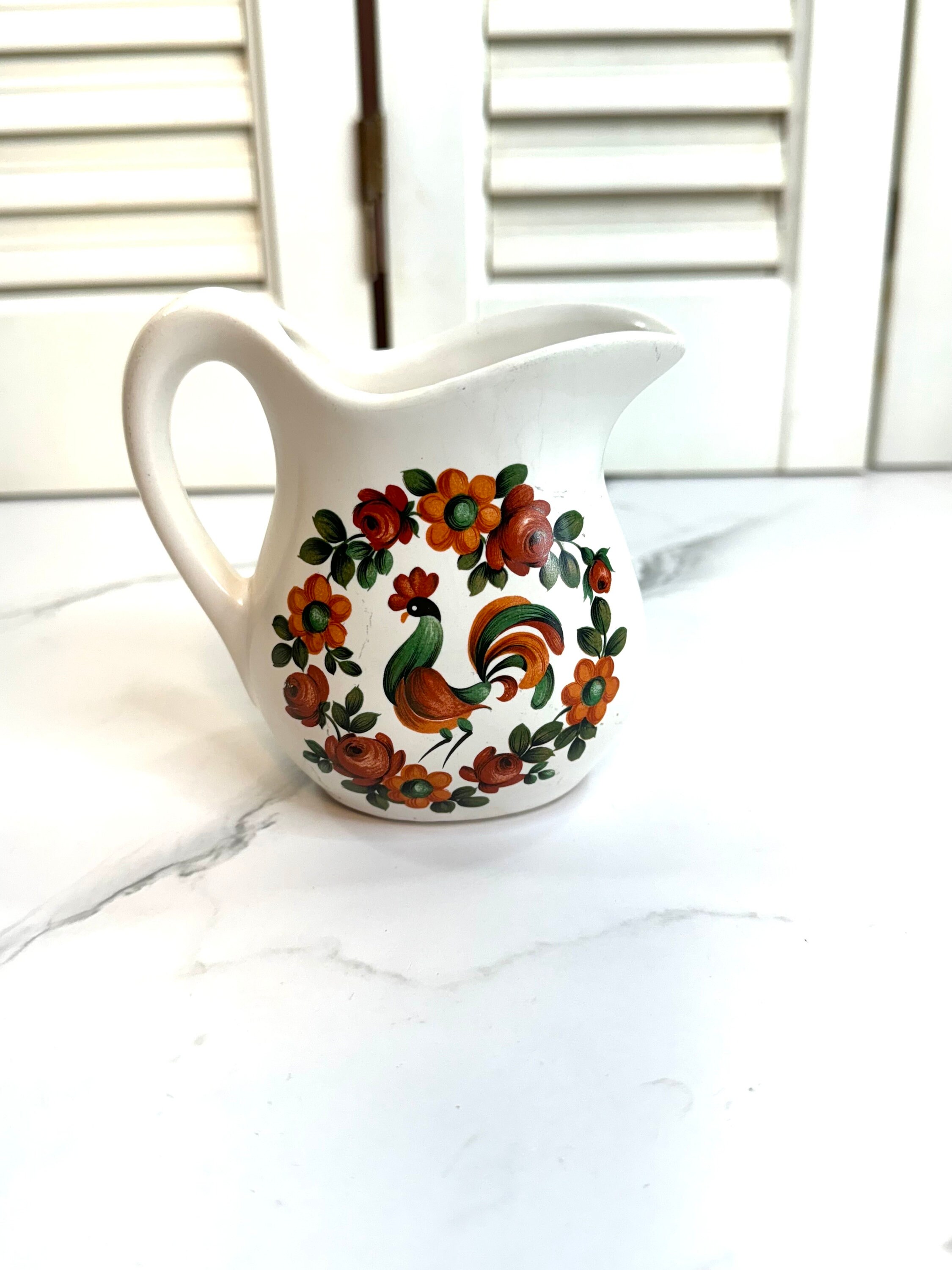 Vintage Mccoy Pottery Yorkville Rooster Pitcher or Creamer ~ Made