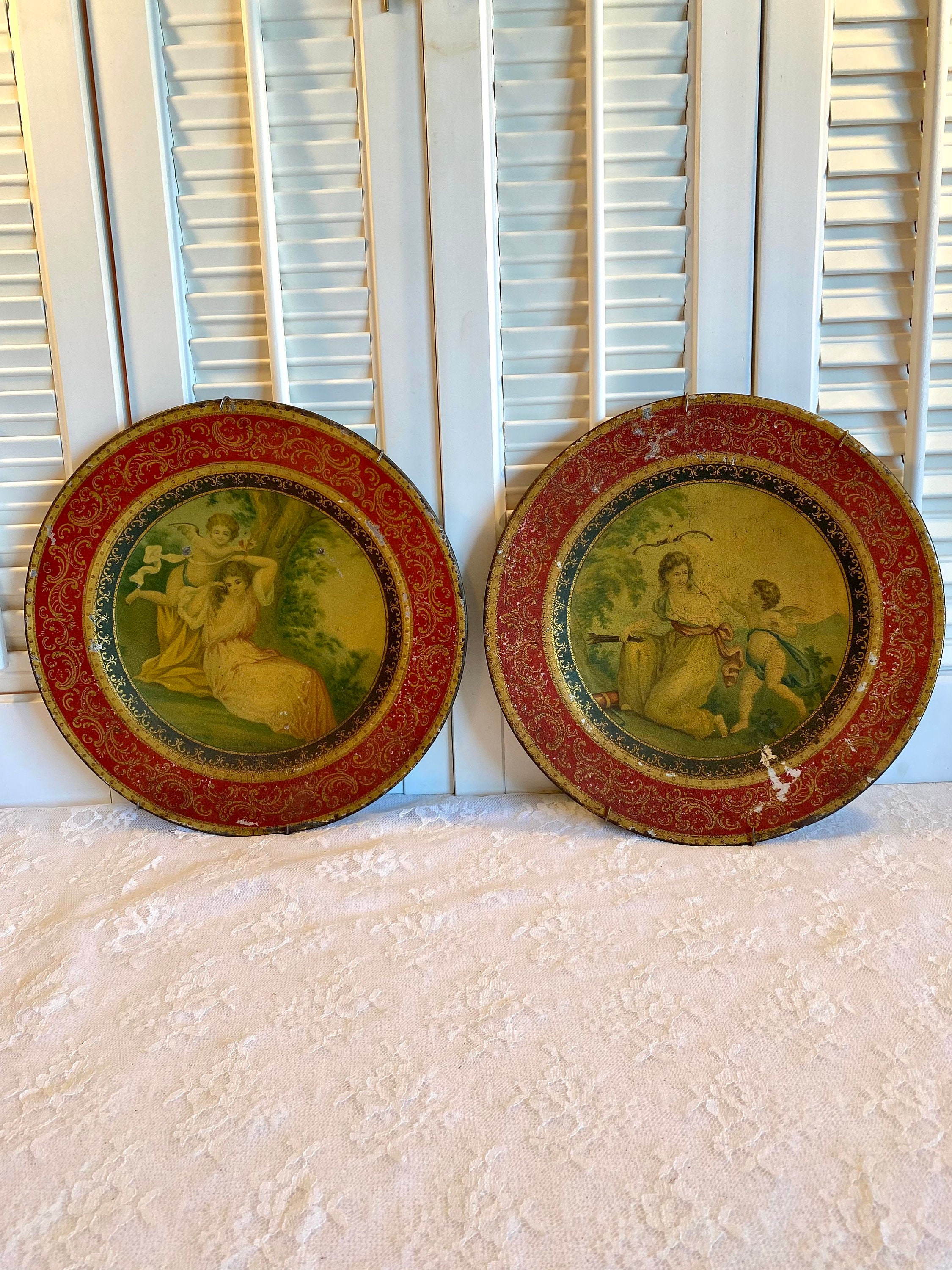 専用ページです　Vintage Plate 2枚 Vintage Set of 2 Blue Transferware Mill Scene 6