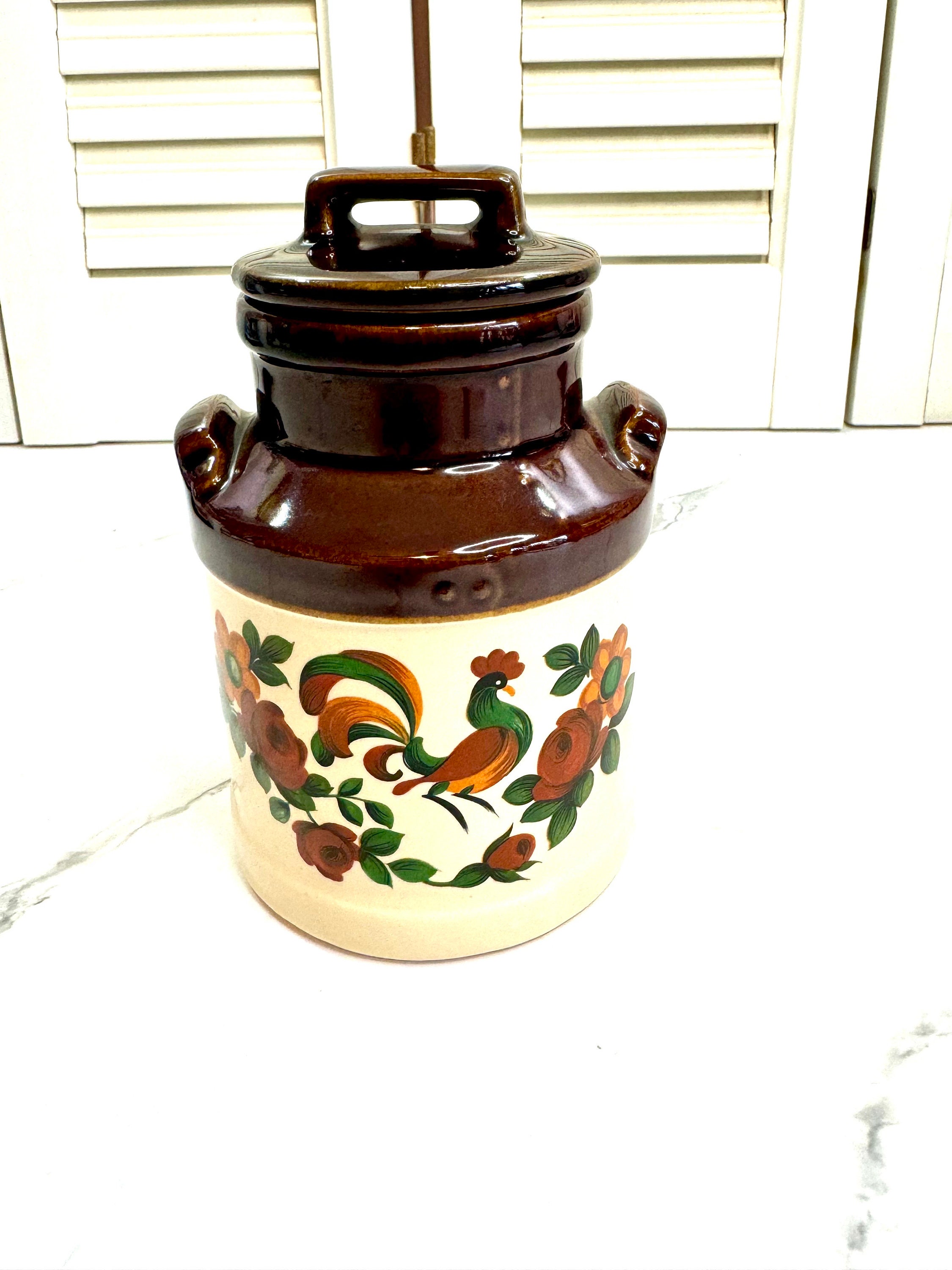 Vintage Mccoy Pottery Yorkville Rooster Canister and Top