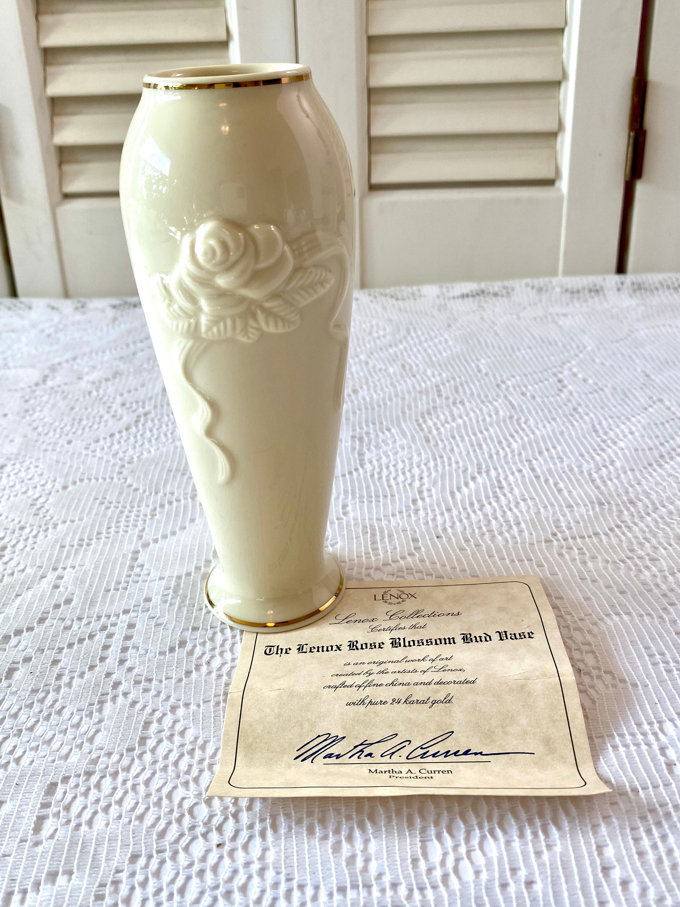 Vintage Lenox Rose Blossom Bud Vase ~ Rosebud Collection by Lenox