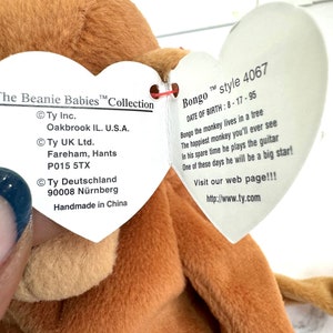 Vintage Beanie Babies Bongo 1995 Ty Bears Beanie Babies Collection