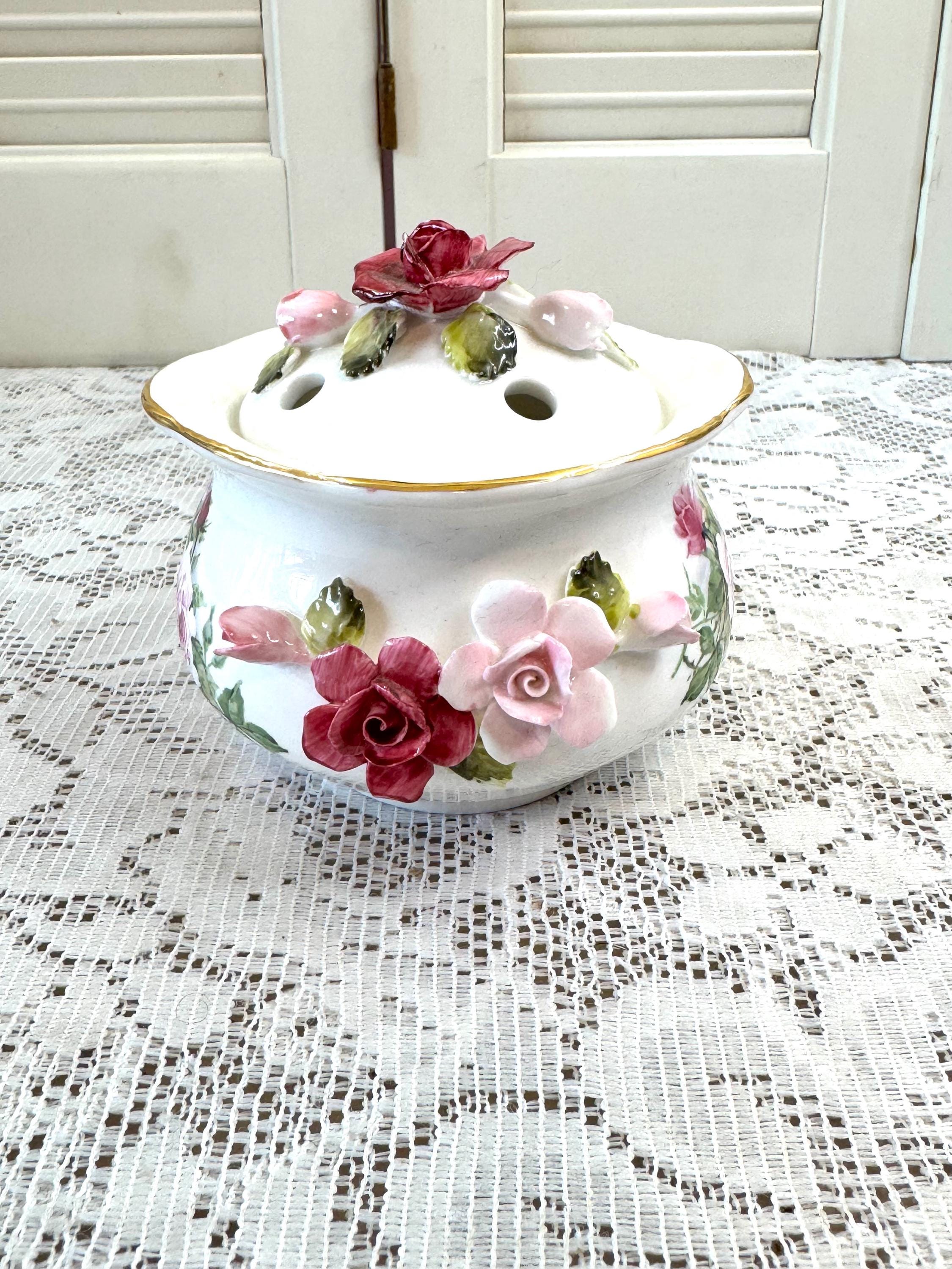 a 英国製E STRATFORD 陶器製バラ 花置物 オブジェ ギフト b 英国製e