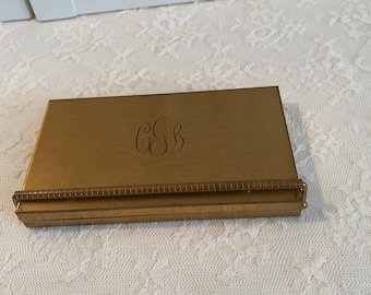 Vintage Volupte Compact ~ Mirror Compact ~ Gold tone ~ Monogramed ~ 1950’s