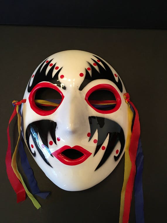 Davar Originals Mask ~ Red White Black ~ Mardi Gra