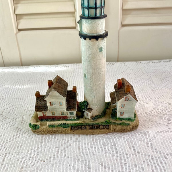 Vintage Lighthouse Figurine ~ Fenwick Island DE ~ Lighthouse Collection ~ Hand painted ~ Nautical Figurine