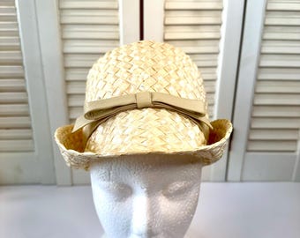 Vintage Betmar NY Plastic Straw Church Hat, Womens Black Hat  display picture 2