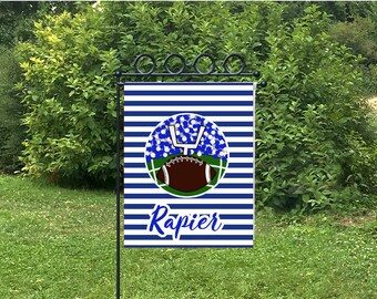 Personalized Football Garden Flag, Football Flag, Yard Flag, Welcome Flag, stripe Garden Decor, Yard Decor, Teams Colors available, football