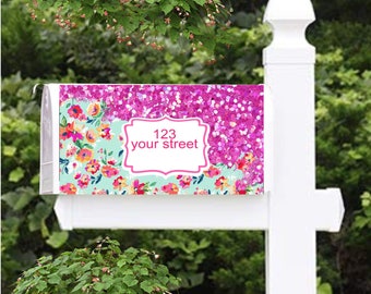 pink poppy floral mailbox cover washable magentic mailbox cover personalized mailbox wrap gift for curb appeal