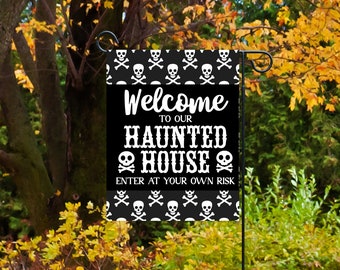 Fall yard flag, fall décor, autumn décor, Halloween yard flag, front yard décor, spooky season, yard décor, welcome flag, porch décor,