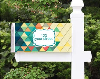geometric yard decor spring summer mailbox cover washable magnetic mailbox cover personalized mailbox wrap gift for curb appeal