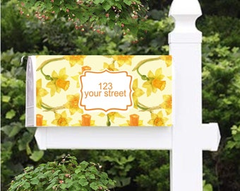 yellow daffodil spring summer mailbox cover washable magnetic mailbox cover personalized mailbox wrap gift for curb appeal