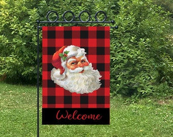 Santa flag,Personalized Christmas garden flag, Christmas Ornament Flag, welcome flag Christmas Decor, Personalized Gift, welcome sign flag