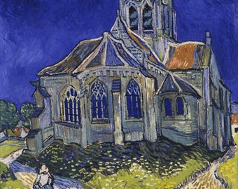 Vincent Van Gogh The Church 100% Cotton Fabric Panel 441