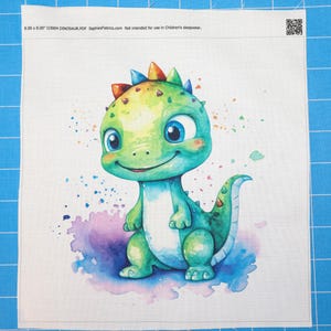 Dinosaur 100% Cotton Fabric Panel Block | Small Sewing Quilting Square O3004
