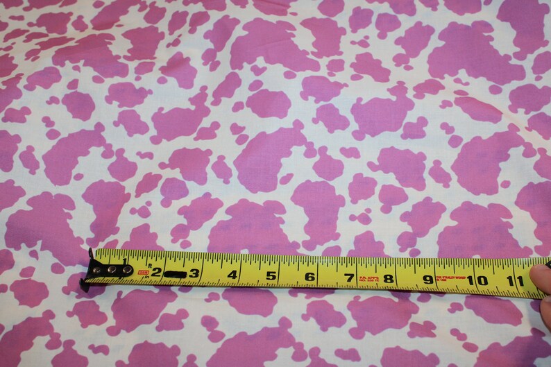 Pink Cow Print Digitally Printed 100 Cotton Fabric Panel Etsy