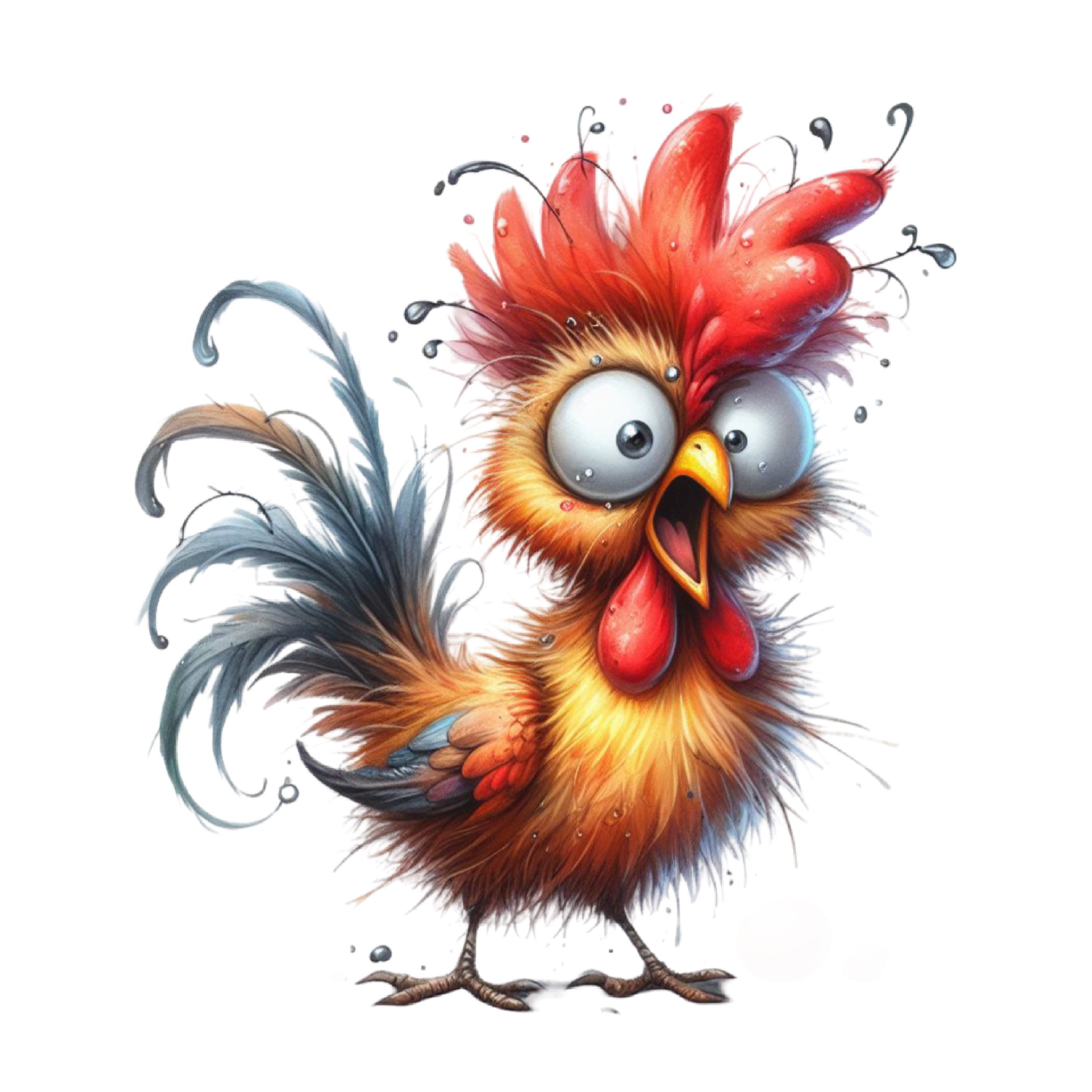 Humor Chicken 100% Cotton Fabric Panel Block | Small