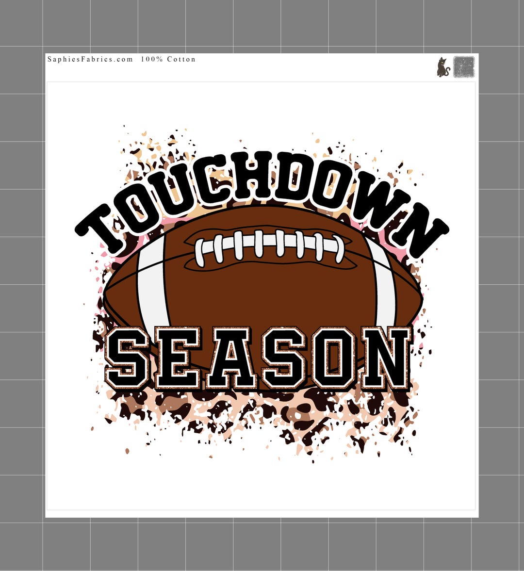 Touchdown Rugs Football Touchdown Season 100% Cotton Fabric Panel Block Quilt Square ...