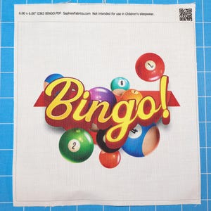 Bingo 100% Cotton Fabric Panel Block | Small Sewing Quilting Square G363