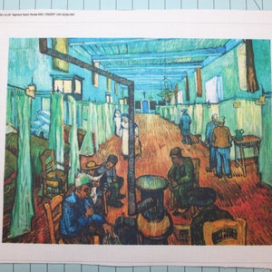 Vincent Van Gogh Hospital Ward 100% Cotton Fabric Panel | Quilting Sewing Panel E401