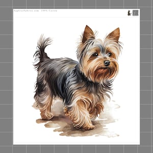 Yorkie Dog 100% Cotton Fabric Panel Block Quilt Square A339