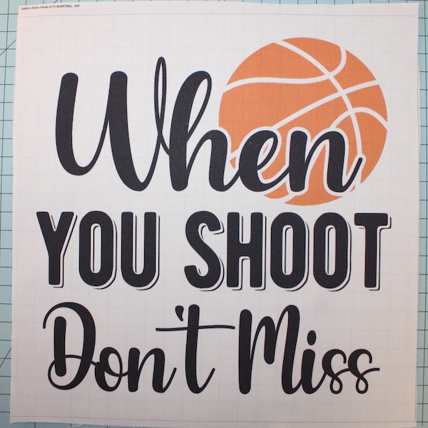 Basketball 100% Cotton Fabric Panel Square - Small Sewing Quilting Block A175