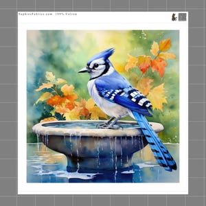Bluejay 100% Cotton Fabric Panel Block Quilt Square Q341