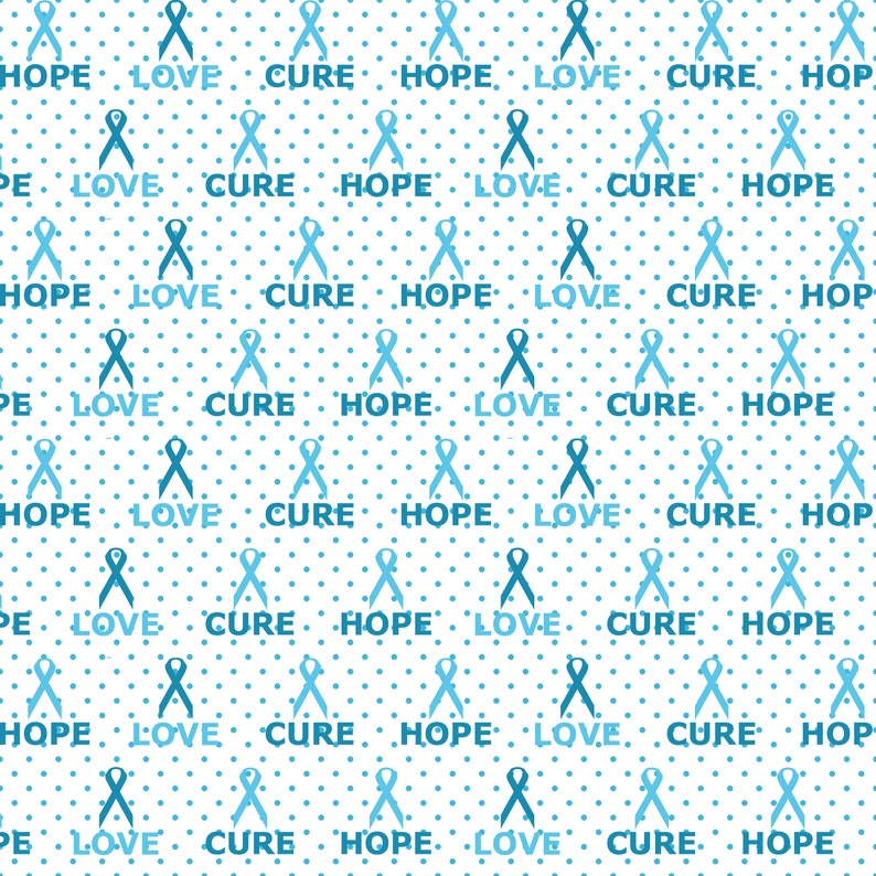1 Half Yard 18x 42 Blue Hope Love Cure Prostate Cancer Awareness Digitally Printed 100% Cotton Fabric 1 Half Yard 18x 42 Blue Hope Love Cure Prostate Cancer Awareness Digitally Printed 100% Cotton Fabric