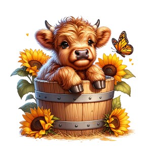 Sunflower Highland Cow Quilted Washer and Dryer Cover NCU0HNH499