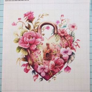 Floral Locket Heart 100% Cotton Fabric Panel Square Small Quilting ...