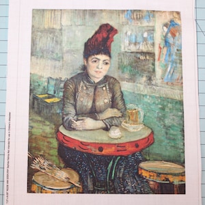 Vincent Van Gogh Woman in Cafe 100% Cotton Fabric Panel | Sewing Quilting Block M2236