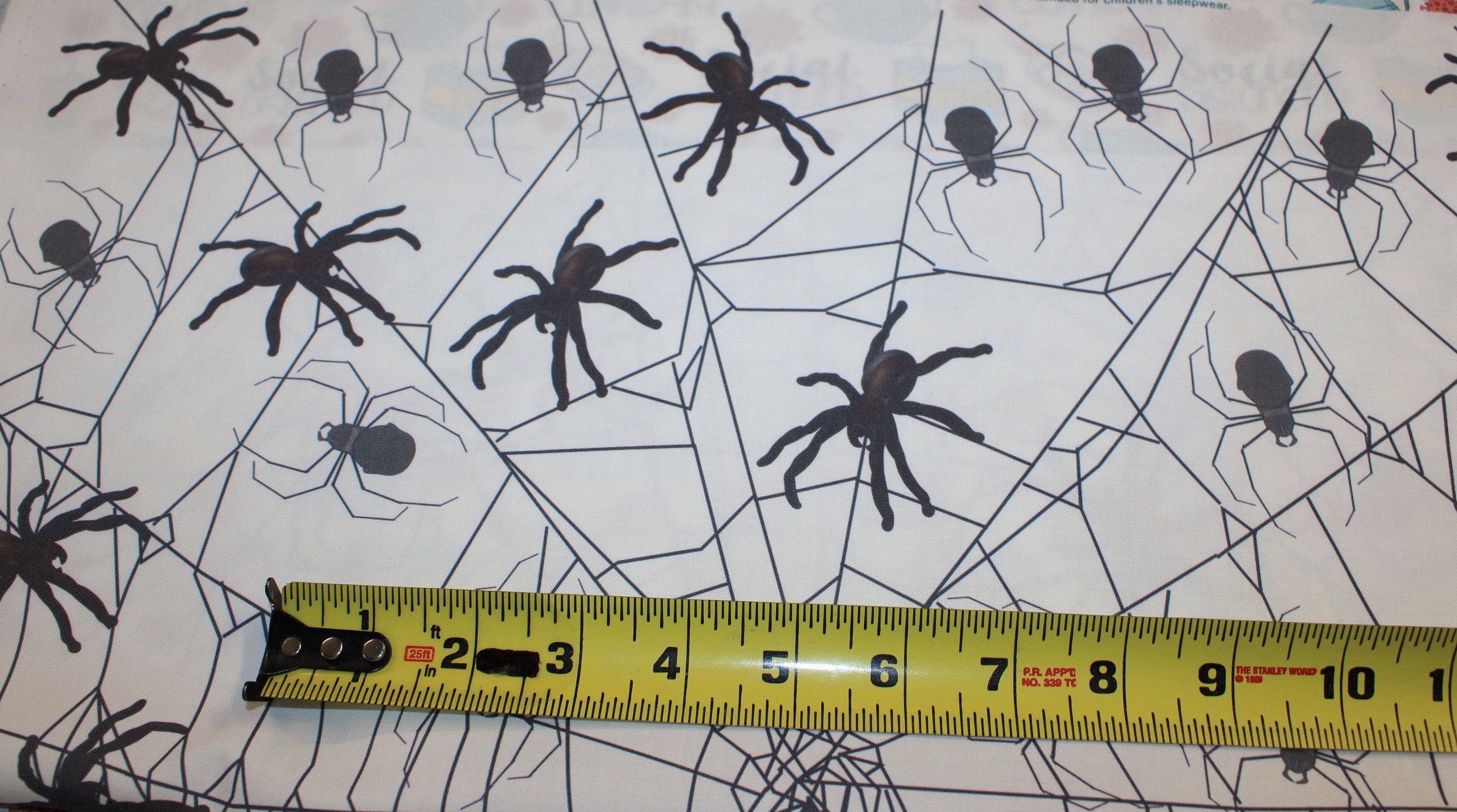 Spiders Spiderwebs Spider  100 Cotton Fabric Panel Etsy