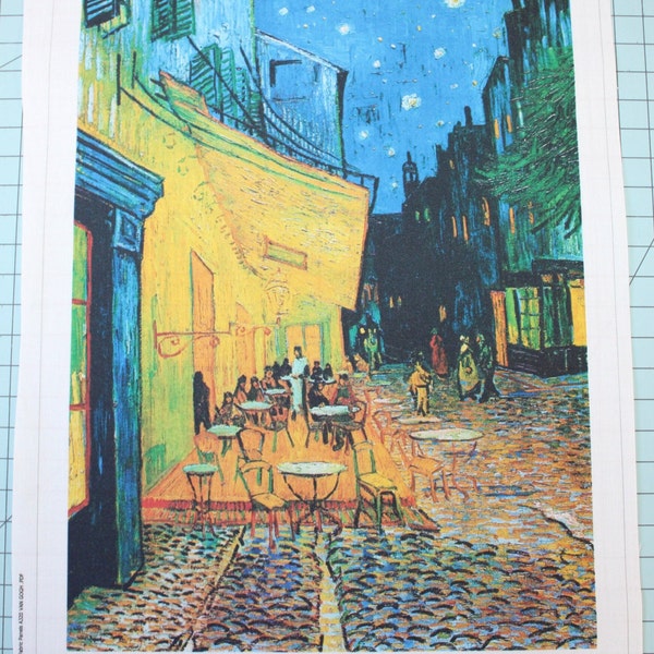 Vincent Van Gogh Van Gogh The Café at Night 100% Cotton Fabric Panel - Quilting Sewing Panel A320