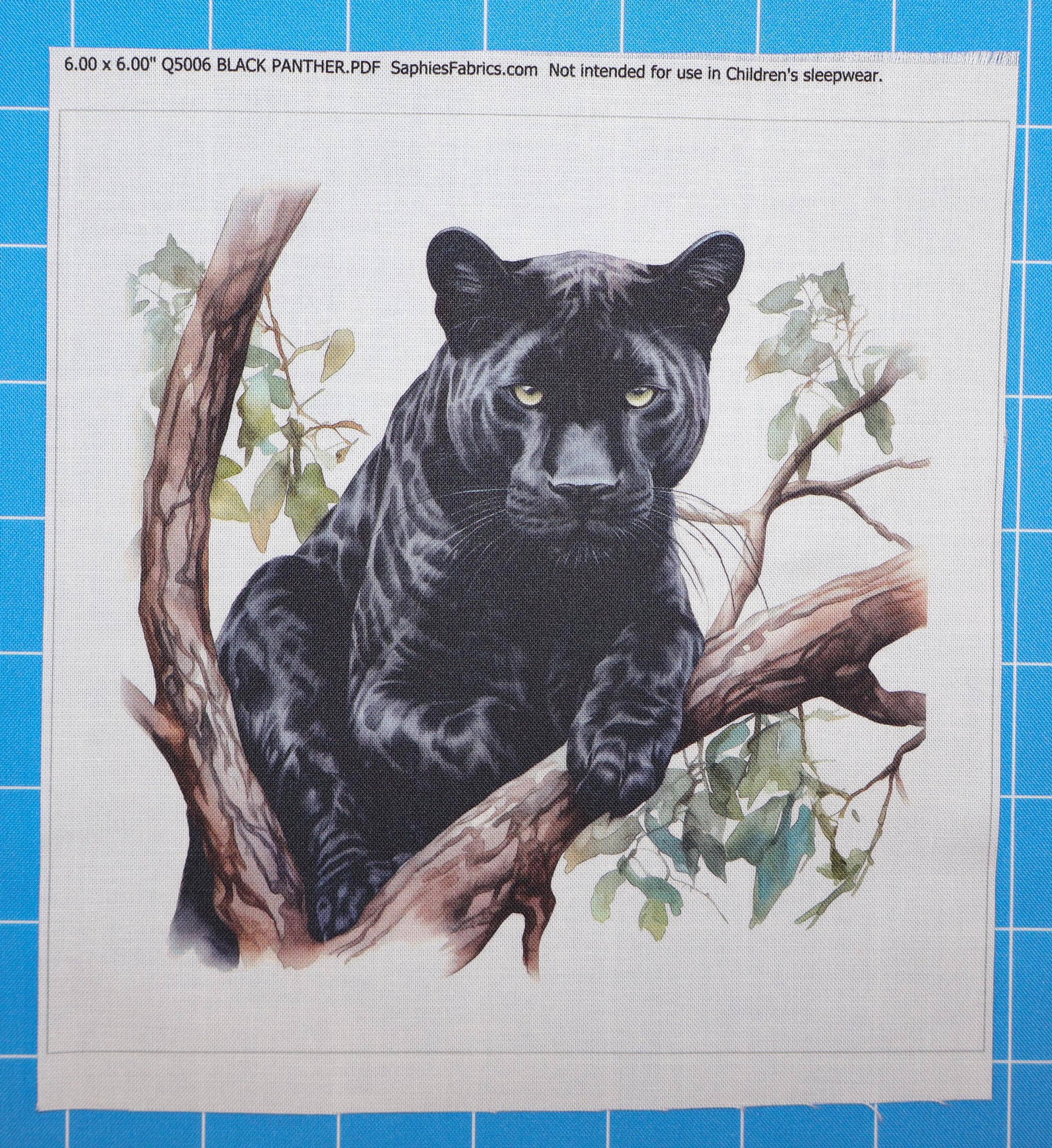Black Panther 100% Cotton Fabric Panel Block Quilt Square Q5006 - Etsy