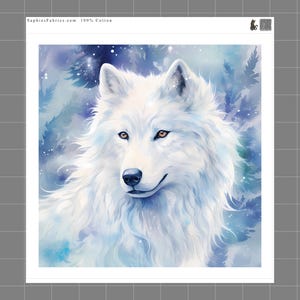 Wolf 100% Cotton Fabric Panel Block | Small Quilting Sewing Square R247
