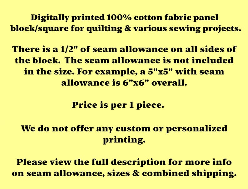 Butterfly 100% Cotton Fabric Panel Block Quilt Square H68 - Etsy