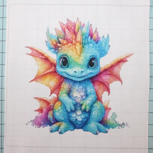 Dragon 100% Cotton Fabric Panel Square - Small Quilting Sewing Panel D130