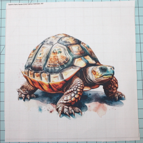 Turtle Tortoise 100% Cotton Fabric Panel Square - Small Sewing Quilting Block C2102